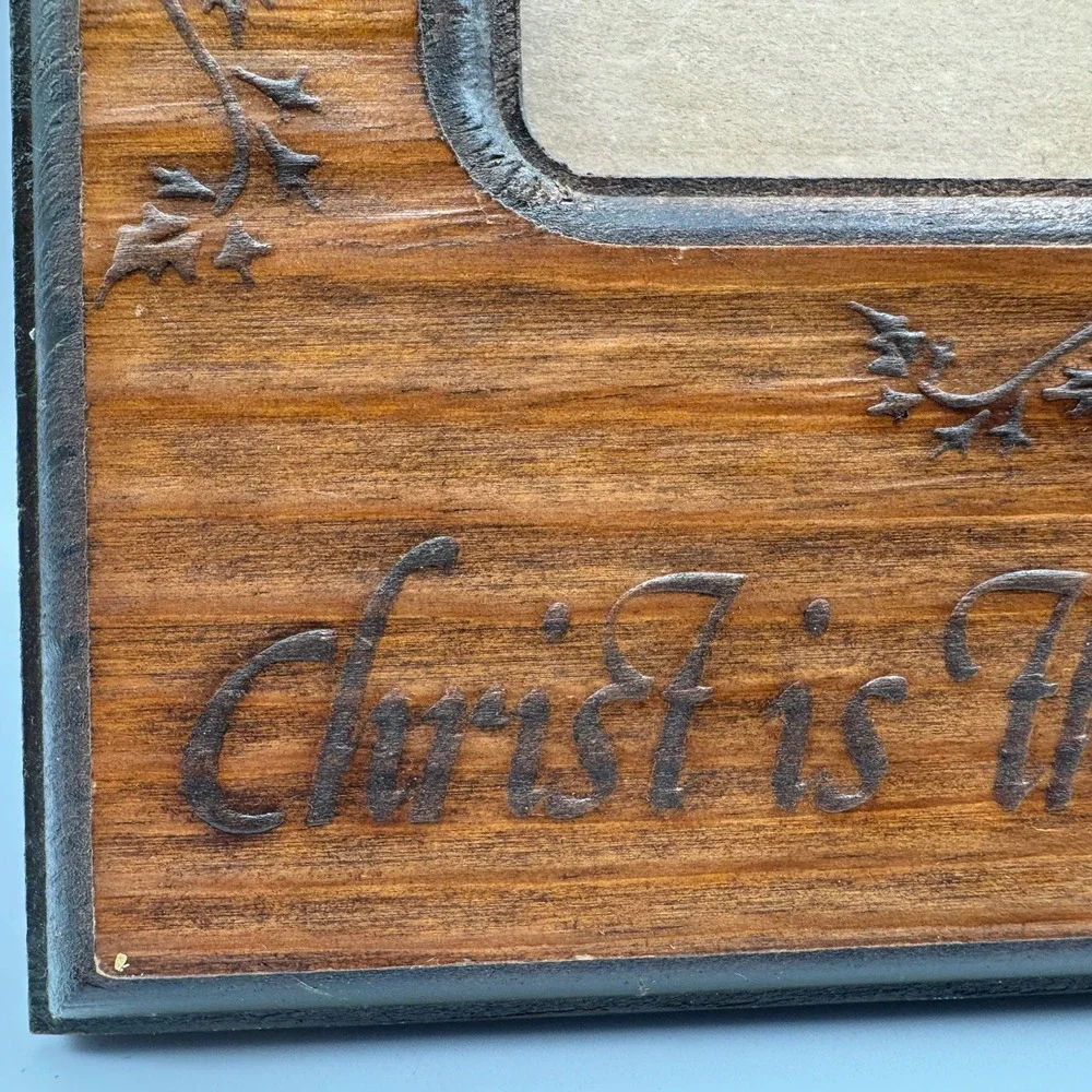 Wood‎ Picture Frame Christ is The Head of This House Floral 5x7 Brown
